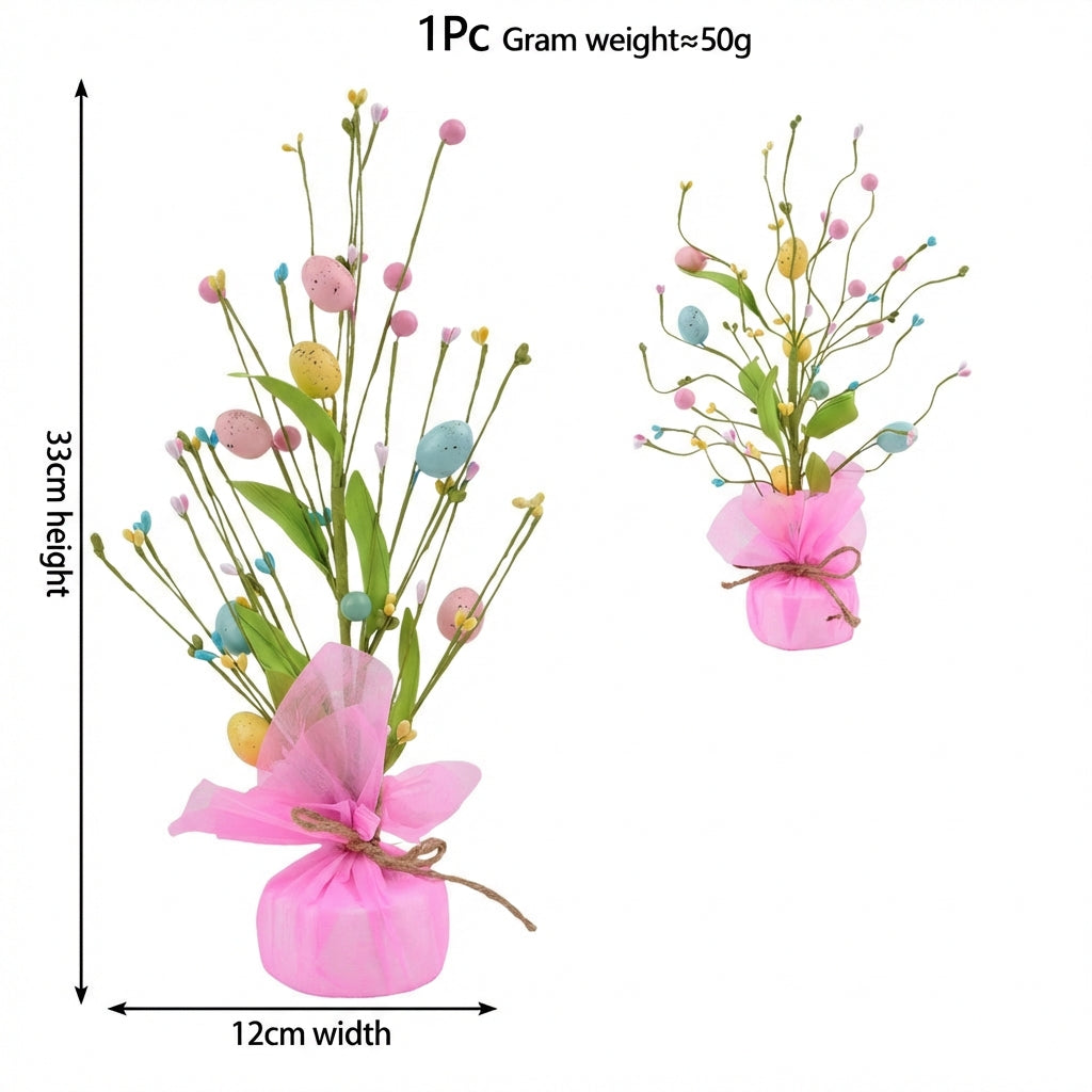 Artificial Easter Easter Branch Festive Design Easter Easter Branch Lively Colors Potted Spring Decoration for Party Planners, Mantle, Living Room