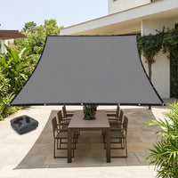 Shade Sail with Ropes Square Sail Block Canopy for Homeowners, Gardeners, Backyard, Pergola, Balcony