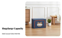 Large Capacity Foldable textile container Stackable foldable textile container Sturdy Handles Closet Organizer With Lids for Students, Families, Parents, Bedroom, Under Bed, Dorm Room, Shelves