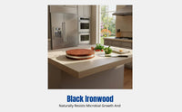 Ironwood Cutting Board, Sturdy Wood, Thick, Double-Sided, Kitchen Chopping Block