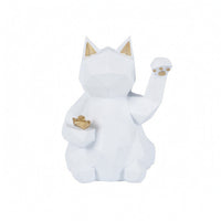 Fortunate Cat Figurine Faceted Auspicious Cat Figure Figurine Matte Auspicious animal Figure Statue for Desk