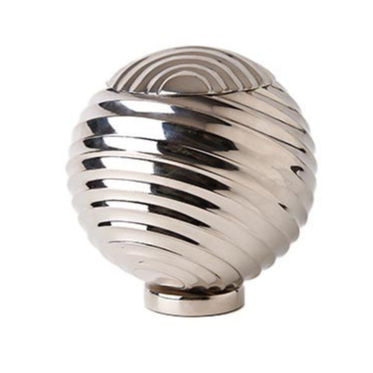 Spherical Jar with Lid Silver Aluminum Storage Jar Reflective Canister for Vanity