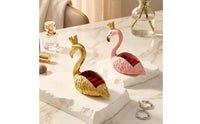 Flamingo Jewelry Box accessibleTop Resin Jewelry Storage Box Decor Item Feather Texture Crowned