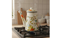 Lidded Enamel Coffee Pot Thickened Enamel Pour over Kettle Multi Use Pour over Kettle
