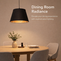 Light Shade with Black and Gold Interior for Ceiling and Table Lamps, Cone Lampshade with Thermoplastic Coated Material and PVC