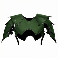 Leather-Like Cosplay Plate Riveted Trim Layered Chest Plate Scalloped Edge Medieval Chest Plate Side Straps for Cosplayers