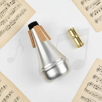 Trumpet Practice Mute Aluminum Alloy Silent Trumpet Sound Dampener Reduction Music Accessory for Beginners, Students, Apartment