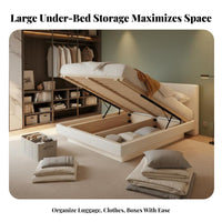 Headboardless Ottoman Bed Gas raise Mechanism Bedroom Furniture Space Saving for People with Small Rooms, Apartment Dwellers, Studio Flat, Guest Room