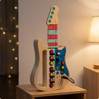 Electric Guitar Busy Board Printed Musical-Note Wooden Guitar Busy Board Fine Motor Skills