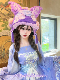 熊趣野中国风年兽毛绒动物冬季滑雪头盔帽套装饰户外运动春节通用