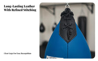 Inflatable Latex Bladder Boxing Speed Ball Long-Lasting Hanging Speed Ball Reinforced Hand-Stitching Pear Shaped Striking Bag Portable for Combat Artists, Athletes, Beginners, Home Gym, Workout, Garage