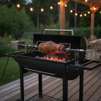Electric Rotisserie Meat Fork Kit Stainless Steel Rotisserie Grill Kit Heavy Duty for Backyard Grilling, Cookout