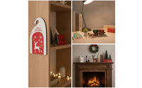 Miniature Holiday Cottage Kit Dollhouse Accessories Festive Miniature House Kit Holiday-Themed Wooden Yuletide Set for Crafters, Desktop Decor