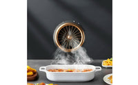 Compact Design Desktop Range Hood Installation-No-Installation-Needed Tabletop Smoke Absorber Strong Suction Desktop Kitchen Exhaust Fan Replaceable Filter for Apartment Dwellers, Students, Hot Pot, Indoor Grilling, Small Kitchens