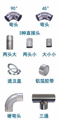 加厚不锈钢烟管柴火灶回风炉烟囱管弯头烟筒管烤火炉取暖炉排烟管