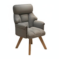 Supportive spinerest Upholstered rotating Chair with Wood Legs Thick padding Casterless rotating Chair Ergonomic Design Desk Seat Modern design for Home Workers, Makeup aficionados, Decorators, Study Room, Bedroom