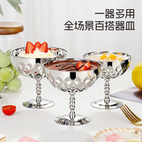 Stainless Steel Dessert Cup with Stem for Cake, Pudding, and Cocktails