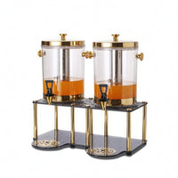 Transparent Dual Beverage Dispenser Clear Double Beverage Dispenser Detachable Easy to Clean for Buffet, Hotel Breakfast, Party