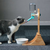 Vertical Slot Cat Head Water Stand Curved Base Pet Bowl Dispenser Stand