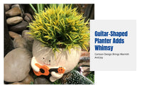 Creative Cartoon Guitar Planter, Resin Succulent Flowerpot, Home and Garden Decoration