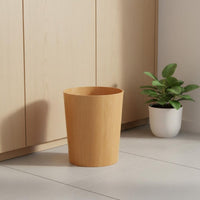 Wooden Trash Can with Lid Easy to Clean Nordic Design Paper Basket Thickened and Wood Grain Trash Can for Living Room, Kitchen, Washroom