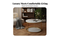 2 Pieces Modern Design Round Two-Piece Table with Storage Space-Saving Nesting Table Set Easy to Clean Living Room Furniture Scratch Resistant for Apartment Dwellers, Homeowners, Families, Lounge Area, Small Areas, Office