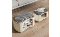 Cat House Stool Four-Season Enclosed Pet Hideaway Multifunctional Stackable Pet Condo for Entryway