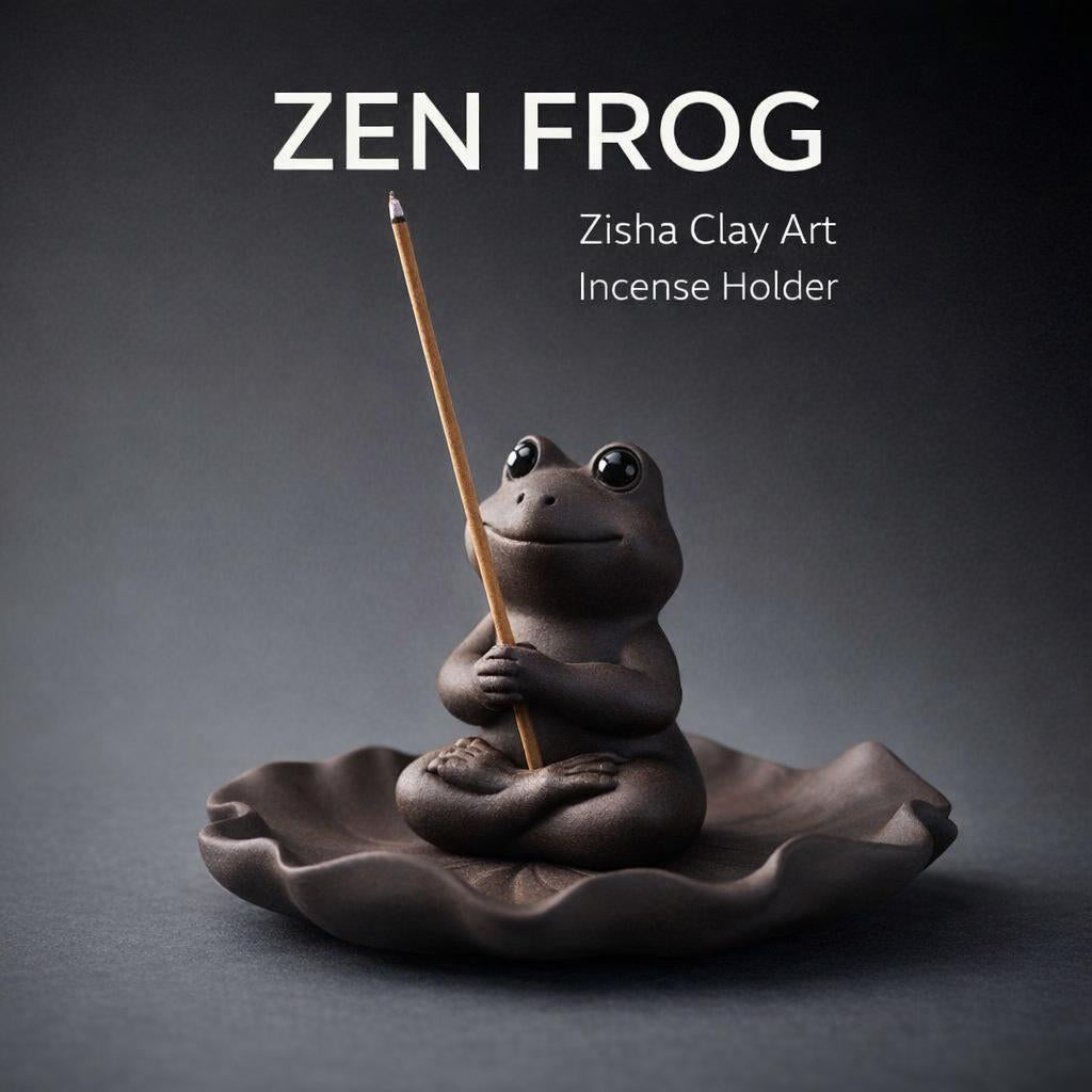 Holder Lotus Leaf Tray, Cute Animal Statue Home, Retro Ceramic Frog Decor, Home Living Room Office, Meditation Room Decorator Frog Statue