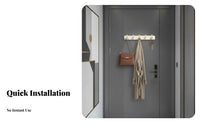 No-Drill Installation over-the-Door Hook Rack Easy to Install Coat Hanger Assemblyhome Organization Organizer Strong Load Bearing for Homeowners, Students, Families, Entryway, Bedroom, Bathroom, Dorm Room