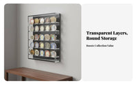 Acrylic Coin Display Case Versatile Wall Mounted Coin Rack Wall Mounted Display Shelf Large Capacity for Veterans, Man Cave