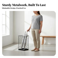 Wrought Iron Umbrella Rack Multi-Functional Wet-Weather Gear Stand Multipurpose Hollow-out Storage Basket for Homeowners, Families, Home, Lobby