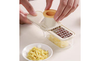 Food Grater with Container Stainless Steel Vegetable Slicing with hands guard Compact Utensil for Small Kitchens