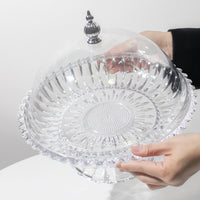 Fruit Serving Tray with Base, Nordic Style, Plastic, Solid Color