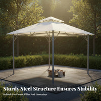 Four-Corner Pavilion Protection Outdoor Gazebo Weather-Resistant Heavy-Duty Event Shelter for Homeowners, Business Owners, Courtyard, Garden, Patio