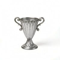 Silver-Toned Vases with Pedestal Base Antique-Style Vase with Pedestal Vintage-Inspired Metal Vase Shiny for Banquet Displays