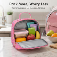 Cartoon Insulated Lunch Bag for Women and Kids, Large Capacity Portable Thermal Bento Tote for Work School Picnic