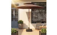 Patio Umbrella with Base UPF 50+ Outdoor Umbrella with Base 16-Rib for Homeowners, Cafe Owners, Garden, Balcony, Backyard