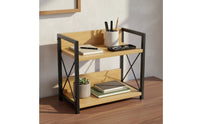 Wood and Metal seasoning Rack Multipurpose 2-Tier Counter Organizer Space Saving Freestanding Desktop Shelf for Kitchen