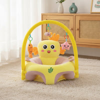 Safe Baby Sit-up Chair with Toy Bar Padded Sit up Floor Seat Cushioned Baby Chair with Toys Cushy for Babies, Sitting Practice