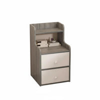 Modern design C-shapedd End Table with Drawer Space-Saving Nightstand Rounded Corners Storage Furniture Adjustable Feet for Apartment Dwellers, telecommuter Workers, Small areas, Dorm Room, Home Office, Sofa Side