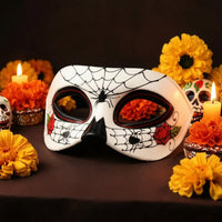 Day of the Dead Masquerade Covering Vivid Sugar Facial Covering Size Fits All for Halloween, Cosplay