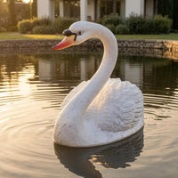 Buoyant Swan Sculpture Curved Neck Buoyant Swan Ornament Weather Resistant Outdoor Decor for Pool, Garden