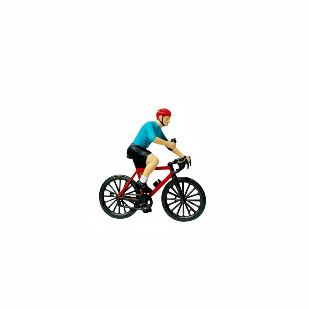 1:64 Scale Cyclist Figure Collectible Miniature Bike Cyclist Model Tiny Cyclist Figurine High Accuracy Miniature Red Bike