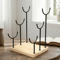 Jewelry Display with Wood Base Space-Saving Jewelry Stand with Wood Base Sturdy