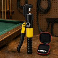 Ribbed Handle Hydraulic Cue Tip Press Zippered Case Cue Tip Press Tool Compact Sports Equipment Dial Indicator