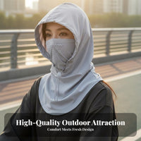 Cycling Sun Hood Protection Balaclava Face Cover Hooded Face Cover Moisture-Wicking Full Coverage Sun Cover Lightweight