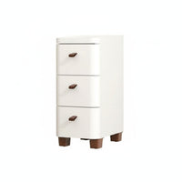 Space-Saving Slim Bedside Table with Drawer Modern Minimalist aesthetic Narrow Drawer Cabinet Multi-Purpose Nightstand Rounded Corners for Apartment Dwellers, Students, Homeowners, Bedroom, Next to Bed, Small Spaces, Dorm Room