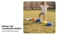 Indoor & Outdoor Use Balance Stepping Stones Textured Surface Kids Balance Stepping Stones Builds Coordination Active Play Equipment Varied Heights for Preschoolers, Toddlers, Children 3+, Backyard, Playroom, Kindergarten