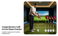 4 Pieces Numbered Flags Golf Practice Target Set White Cups Golf Putting Target Set Detachable Poles Sports Training Grip Sections