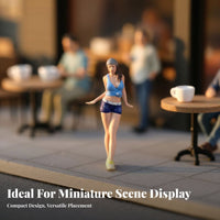 Diorama People Miniature Dynamic Poses 1/64 Scale Man Figure Detail Scarf Uncle Model for Collectors, Sand Table Models, Desktop Decoration